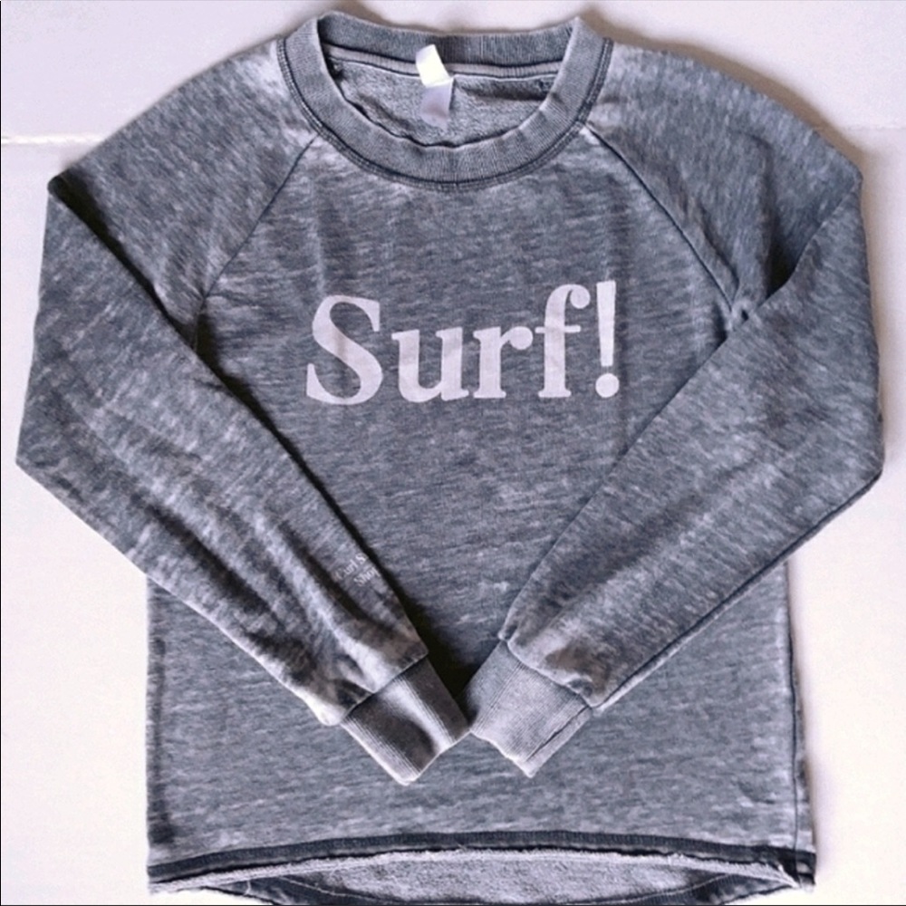 Alternative SURF! Gray Fade Trendy Crewneck Pullover Sweatsh…